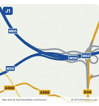 Map of M56 junction 1