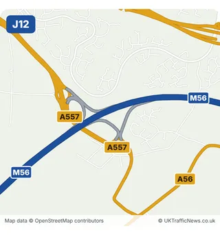 Map of M56 junction 12