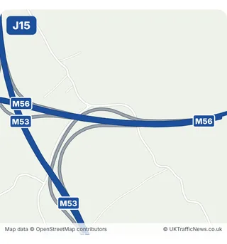 Map of M56 junction 15