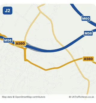 Map of M56 junction 2
