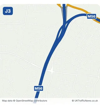 Map of M56 junction 3