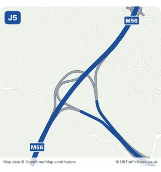 Map of M56 junction 5
