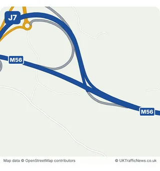 Map of M56 junction 7
