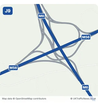 Map of M56 junction 9